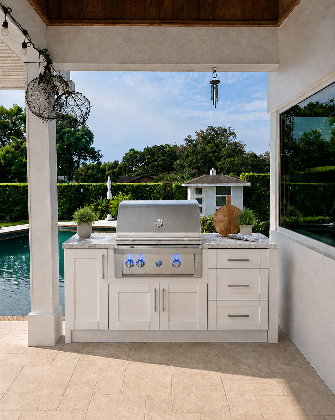 Brisa Custom Island outdoor kitchen — concept render